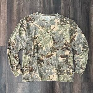 King's Camo Long Sleeve Pocket T Shirt Hunt Forest Print Mens Size XL Casual Top